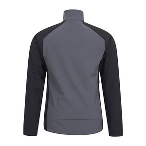 Chaqueta de Forro Polar para Hombre, Gris y Negra, con Cierre de Cremallera, Cuello Alto, Informal, Impermeable, Cortavientos, Ropa de Invierno - Product Image 3