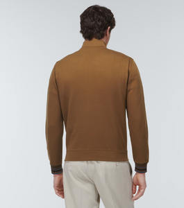 เสื้อฮู้ดซิปครึ่งตัวผู้ชายสไตล์โมเดิร์น แขนเสื้อแบบริบ และป้ายแบรนด์ทันสมัย ผลิตจากผ้าฝ้าย 100% - Product Image 5