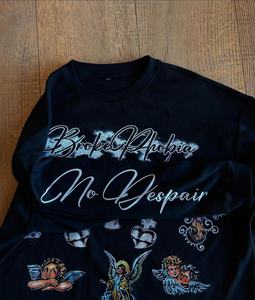 Sudadera de algodón con cuello redondo y estampado gráfico personalizado para hombre, estilo streetwear, tejido gofrado, estampado completo DTG, camiseta térmica de manga larga oversize - Product Image 4