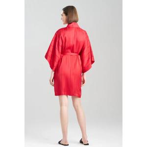 Bata de satén para mujer, estilo kimono, corta, de lujo, ecológica, con cinturón, para dormir o como bata de baño. - Product Image 3