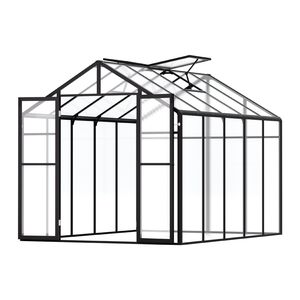 Serre de jardin en polycarbonate de style Alumi Pavilion 8 x 10 pieds avec 2 fenêtres de ventilation et porte à charnières, serre extérieure - Product Image 1