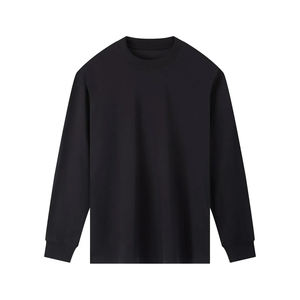 Camiseta Personalizada de Manga Larga Oversize 100% Algodón al por Mayor, Estilo Boxy Cropped con Estampado Gráfico a Rayas, Streetwear de Alto Gramaje 220 gramos - Product Image 5