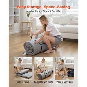 Japanese Twin Size Foldable <b>Tatami</b> <b>Mattress</b> 80 X 39 X 3.5 Gray Fastener 9-Layer Floor Mat Dormitory Yoga Storage Bag Model - Product Image 6