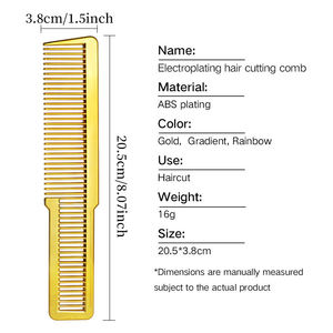 Peigne à cheveux classique plaqué or arc-en-ciel, outil professionnel de coiffure pour barbier, tondeuse de salon - Product Image 3