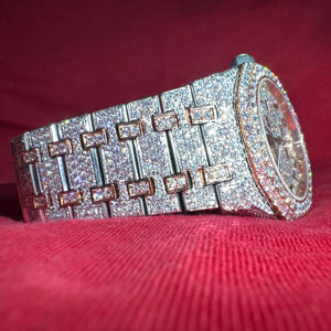 Reloj de Cuarzo de Acero Inoxidable con Moissanita Cuadrada de Lujo para Hombre, con Cristales de Diamante, Regalo de Joyería Masculina, Gran Venta - Product Image 1