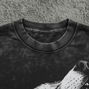 Camiseta de hombre de corte holgado estilo streetwear, de algodón grueso, informal, lisa por delante, para 2025, de moda, suministro al por mayor - Product Image 3