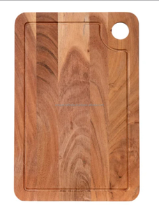 Planche à découper en bois massif traditionnelle, robuste, en bois dur, plateau de service rustique classique pour la viande - Product Image 1