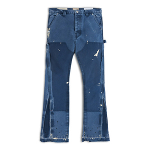 Patchwork Denim <b>Jeans</b> <b>Men</b> <b>High</b> <b>Waist</b> Distressed Cotton Casual Style Autumn Wear Regular Fit Midweight Stonewashed - Product Image 1