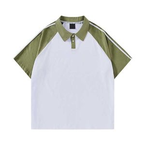 Polo homme personnalisé blanc et vert olive à blocs de couleur, manches raglan, bordure contrastante, coupe classique - Product Image 1