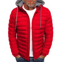 Veste matelassée coupe-vent d'hiver pour homme avec logo personnalisé OEM ODM, veste à capuche unie
