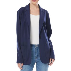 Blazer de Lana Marrón Texturizado Personalizado para Mujer, con Patrón a Cuadros, Solapa con Muescas, Manga Larga, Chaqueta Casual - Product Image 3