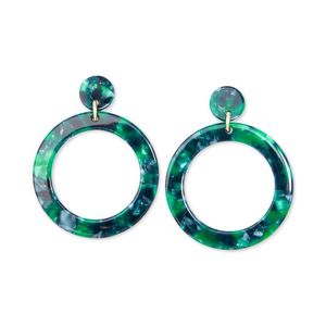 Boucles d'oreilles fantaisie en résine faites à la main de luxe pour femmes, finition brillante durable pour les fêtes et les mariages, accessoires de mode en cristal - Product Image 1