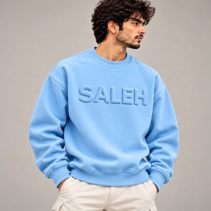 Pull-over homme à col rond en maille jacquard à manches longues, imprimé lettres, coupe classique, coton/polyester, pour l'hiver - Product Image 1