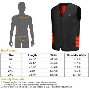 Gilet chauffant USB unisexe noir avec 3 zones de chauffe réglables et 5 zones de chaleur pour les sports de plein air - Manteau chauffant pour hommes et femmes - Product Image 5