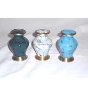 Mini urna de cremación conmemorativa de recuerdo de Color esmaltado, urnas funerarias de Metal decoradas para cenizas humanas, suministros funerarios, urnas - Product Image 1