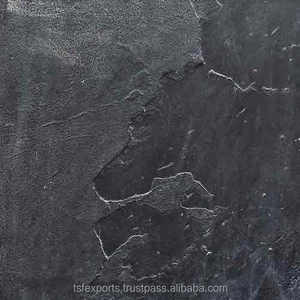 Panel de pared de chapa de piedra de pizarra negra de cuarcita real de alta calidad, suministro directo de fábrica, División de pared Exterior Interior - Product Image 2