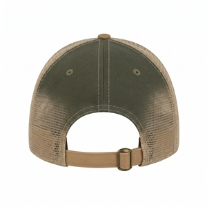 Casquette Trucker Sportive Unisexe à 6 Panneaux pour l'Extérieur, Vert Olive et Marron, en Maille, Réglable, Vente en Gros, Logo Personnalisé, OEM ODM, Faible MOQ, Quatre Saisons - Product Image 3