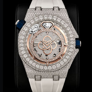 Reloj de Pulsera de Lujo con Moissanita para Hombre, con Incrustaciones de Piedras, de Acero Inoxidable, con Diamantes - Product Image 1