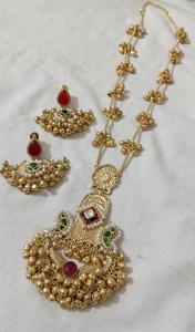 Conjunto de Collar con Colgante Kashmiri de Primera Calidad, Joyería Tradicional India, Diseño Hermoso y Elegante, Joyería Ligera de Latón - Product Image 2