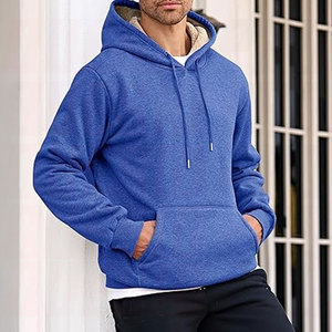 Mens Thick Warm Sherpa Fleece Hoodie Pullover Winter Hooded Sweatshirt Designed For Comfort And Long Lasting Wear DTF Sticker - Product Image 2