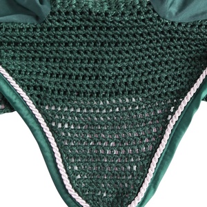 Produits d'équitation en gros : Voiles anti-mouches de haute qualité, ensemble assorti personnalisé, bonnet d'oreille en crochet doux pour chevaux de course - Product Image 5