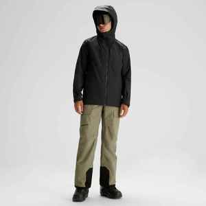 <b>Men's</b> Black Hooded Waterproof Softshell <b>Jacket</b> Casual Style Solid Color Polyester Outerwear Zipper Closure Winter Wear - Product Image 6