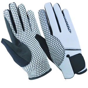 Guante de equitación de calidad premium, cuero sintético Amara, protege contra quemaduras por cuerda, correa de velcro ajustable en la muñeca. - Product Image 1