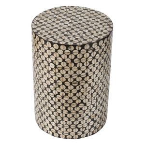 Elegant Natural Shell Inlay <b>Stools</b> Mother of Pearl Handcrafted Mosaic Coffee Table Luxury Home Furnishing Coin Grid - Product Image 1