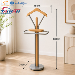 Perchero Moderno Independiente de TAIWAN con Colgador de Madera y Base Metálica para Entrada o Sala de Estar - Product Image 2