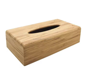 Boîte à mouchoirs en bois de bambou de marque personnalisée pour restaurant et hôtel Porte-mouchoirs en bambou personnalisable - Product Image 1