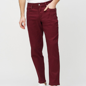 Jeans de Mezclilla Rojos para Hombre de Alta Calidad, Pantalones de Algodón Resistentes, Corte Relajado, Cómodos - Product Image 1