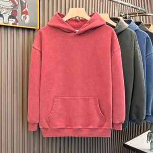 Sudadera con Capucha Negra para Hombre, Personalizada al por Mayor, Casual, Bordada, de Algodón Orgánico, con Efecto Desgastado Vintage y Peso Ajustado - Product Image 6