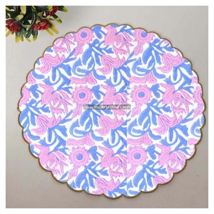 Handmade Printed Modern Round <b>Table</b> Napkin 100% Cotton Unique Design for Airplane, Hotels and Home Use EN048 - Product Image 1