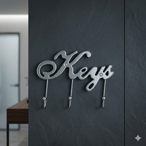 Decorative Metal <b>Key</b> Holder <b>Wall</b> Organizer with <b>Hooks</b> Modern <b>Key</b> Hanger for Entryway Home Office <b>Wall</b> Storage - Product Image 5