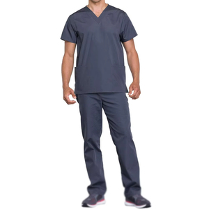 Hot Selling Men’s Custom Logo Medical <b>Scrub</b> Set Anti-Wrinkle Straight Leg Surgical Hospital Uniform Doctor Nurse Workwear - Product Image 1