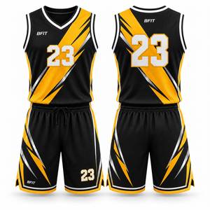 Ensemble d'uniformes de basketball respirants imprimés pour adultes – Maillot sans manches et short en mesh pour entraînement – Kit d'équipe personnalisé - Product Image 1