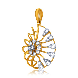 Pendentif classique en or jaune avec diamants ronds brillants cultivés en laboratoire pour un usage quotidien, style féminin - Product Image 2