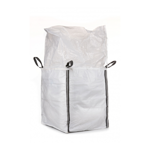 Bolsa Jumbo FIBC de 2 Paneles U+2, 90x90x130cm, SWL 1500kg, 5:1 SF, Tela Sin Recubrimiento de 180GSM, 4 Lazos en las Esquinas, Falda Superior, Impresa, Sin Forro - Product Image 1