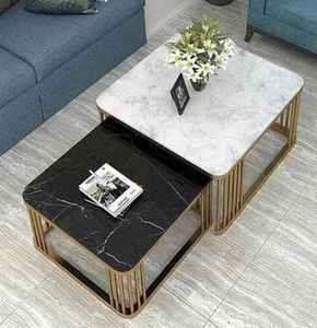 Mesa de centro redonda negra y dorada de la mejor calidad con colección de mesas de mármol y metal, precio al por mayor - Product Image 2