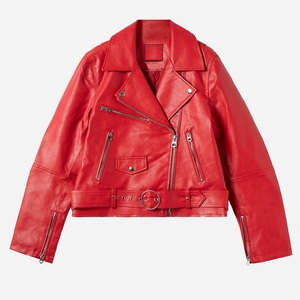 Elegante Chaqueta de Cuero de Piel de Oveja para Mujer, Diseño Ajustado, Tejido Transpirable, Tacto Suave, Chaqueta de Cuero Acolchada para Invierno - Product Image 1