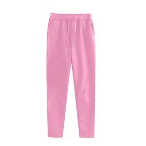 Pantalones Deportivos de Invierno para Mujer, Talla XL, Tejidos en Poliéster/Algodón, Cintura Alta Elástica, Bolsillos con Cremallera, Ecológicos, Corte Holgado - Product Image 4