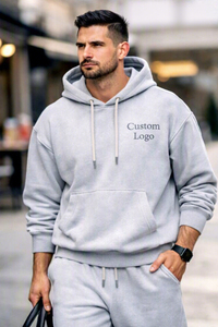 TOPLINE PRODUCTS Conjunto de Sudadera con Capucha Oversize de Algodón 100% Grueso y Pantalones Jogger Acampanados para Hombre, Ideal para Invierno y Otoño - Product Image 4