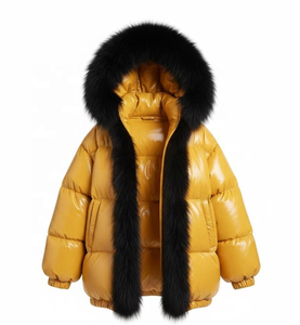 2026 Bulk Sale Vintage Plus Size Casual Winter 100% Polyester Woven Fabric Solid Color Lined Wholesale Customized Puffer Jacket - Product Image 1