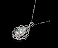 Pendentif solitaire en or 14 carats avec diamant de laboratoire taille poire de 5,50 carats, certifié IGI, cadeau de bijoux fins classiques pour anniversaire et fiançailles