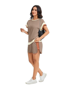 Conjunto de 2 Piezas de Ropa Casual de Verano para Mujer, Top sin Mangas y Pantalones Cortos, Conjunto Deportivo de Poliéster/Algodón - Product Image 5
