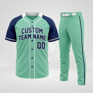 Uniformes d'équipe de baseball sublimés bicolores, polyester respirant, numéros, noms et couleurs d'équipe personnalisés - Product Image 2
