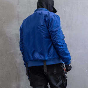 Men Techwear Bomber <b>Jacket</b> Streetwear Cyberpunk Windbreaker Tactical Straps Waterproof Hip Hop Flight <b>Jacket</b> Outerwear Coat - Product Image 4