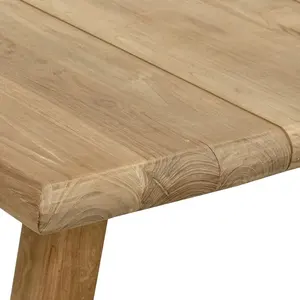 Mesa de Comedor Cuadrada Moderna de Madera de Teca Sólida Premium, Estilo Natural Minimalista, para Villa, Restaurante, Hotel, Cafetería, Plegable e Impermeable - Product Image 5