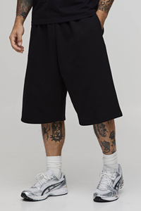 Ensemble T-shirt et short tricotés tendance pour homme, style streetwear décontracté en coton, personnalisable avec logo, coupe oversize – Vente en gros - Product Image 3