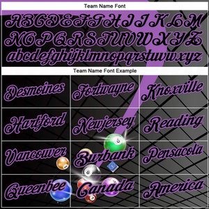Custom Black Medium Purple Billiard Balls Performance Polo Shirt Embroidery Sublimation Moisture Wicking Golf <b>Bowling</b> Billiards - Product Image 5